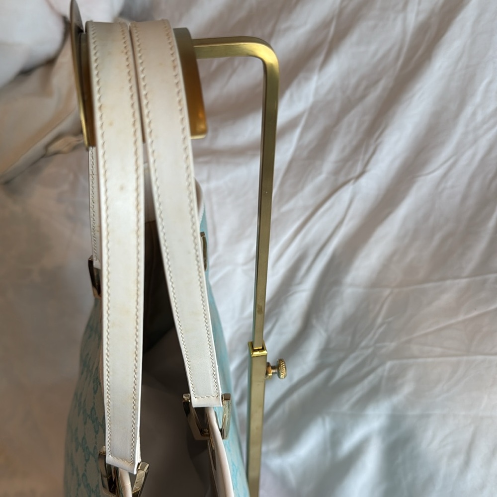 Gucci Guccissima Teal Canvas Tote - Picture 5 of 12